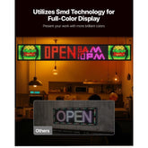 52x8 in Programmable LED Sign Digital Scrolling Display Board P10 Full-color